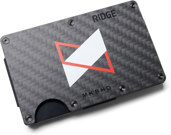 Ridge Wallet for Men - Slim Minimalist Compact Wallet and Card Holder, RFID Protected Front Pocket Wallets for Men with Integrated Cash Strap