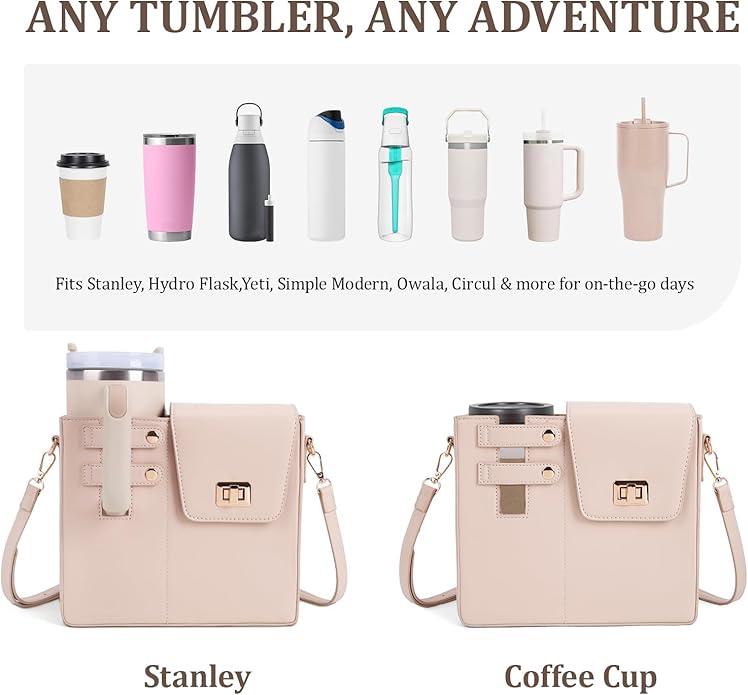 Stanley Purse Cup Holder Bag- Outdoor Portable Crossbody Bag for Stanley Cup Tumbler Purse