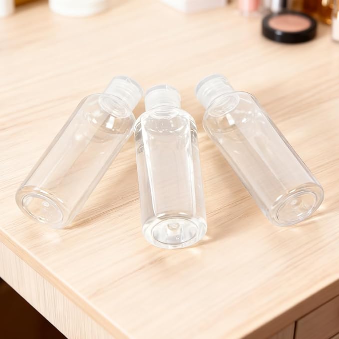 2 Pack Clear Travel Size Toiletry Bottles, 3.4oz TSA Approved Containers, Leak Proof Squeezable Plastic