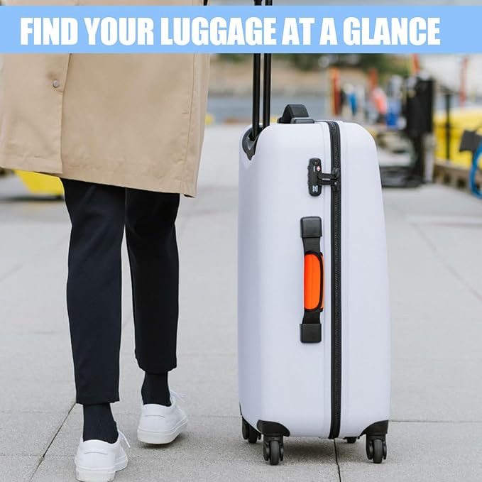 6 Pack Luggage Handle Wrap, Luggage Handle Wraps for Suitcase, Bright Orange Luggage Tags, Suitcase Tags identifiers for Travel Accessories