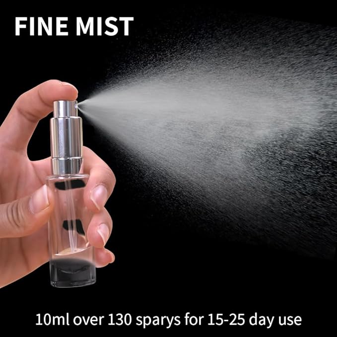 MUB 10ml Perfume Travel Refillable Atomizer Bottle Glass Unique Top-Filling Leak-Proof Spray Bottle Atomizer Sprayer for Perfume Cologne Mini Travel Size Empty Pocket Portable