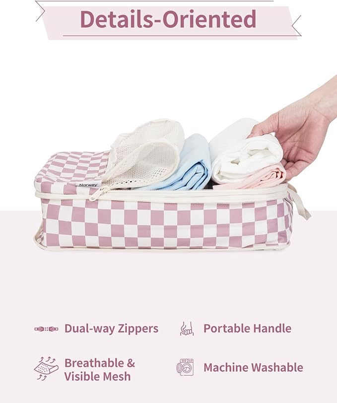 Narwey 6 Set/5 Set Compression Packing Cubes for Travel Kids Women Carry on, Packing Organizers Bag for Backpack Luggage Suitcase Duffle Bags