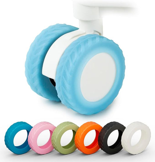Luggage Wheel Covers suitcase Luggage Protector Covers for 2.1-2.4 inchs 8 Spinner Wheel Suitcases (8, Luminous blue)