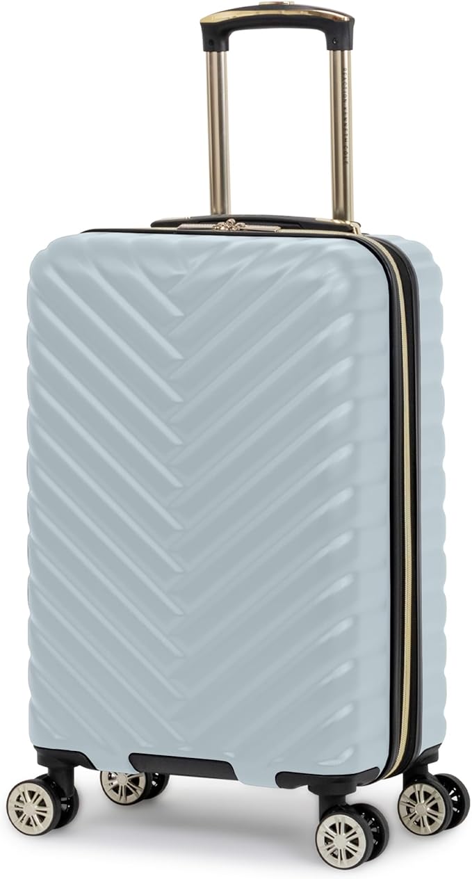 Kenneth Cole REACTION Madison Square Lightweight Hardside Chevron Expandable Spinner Luggage, Slate, 2-Piece (20" Carry On + Sophie Backpack)