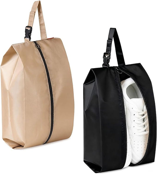 Set of 2 Travel Shoe Bags – Large Hanging Shoe Organizer Pouch with Zipper, Portable Storage Bags for Sports, Gym, and Carry-On Luggage (Mix)