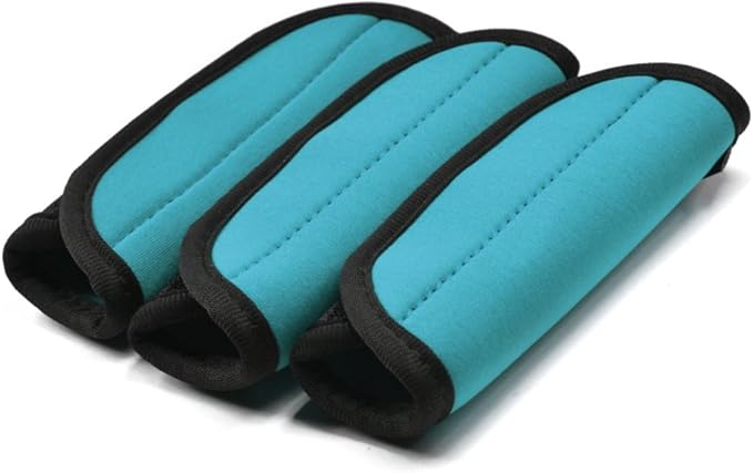 Cosmos Pack of 3 Neoprene Luggage Handle Wrap Handle Grip Luggage Identifier for Travel Bag Luggage Suitcase (Aqua Blue Color)