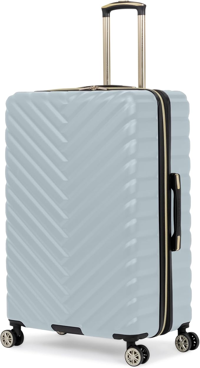 Kenneth Cole REACTION Madison Square Lightweight Hardside Chevron Expandable Spinner Luggage, Slate, 28-Inch Checked
