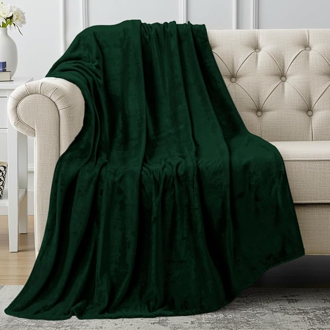 Utopia Bedding Fleece Blanket Throw Size Forest Green 300GSM Luxury Anti-Static Fuzzy Soft Microfiber Blanket for Couch, Sofa and Bed (50x60 Inch)