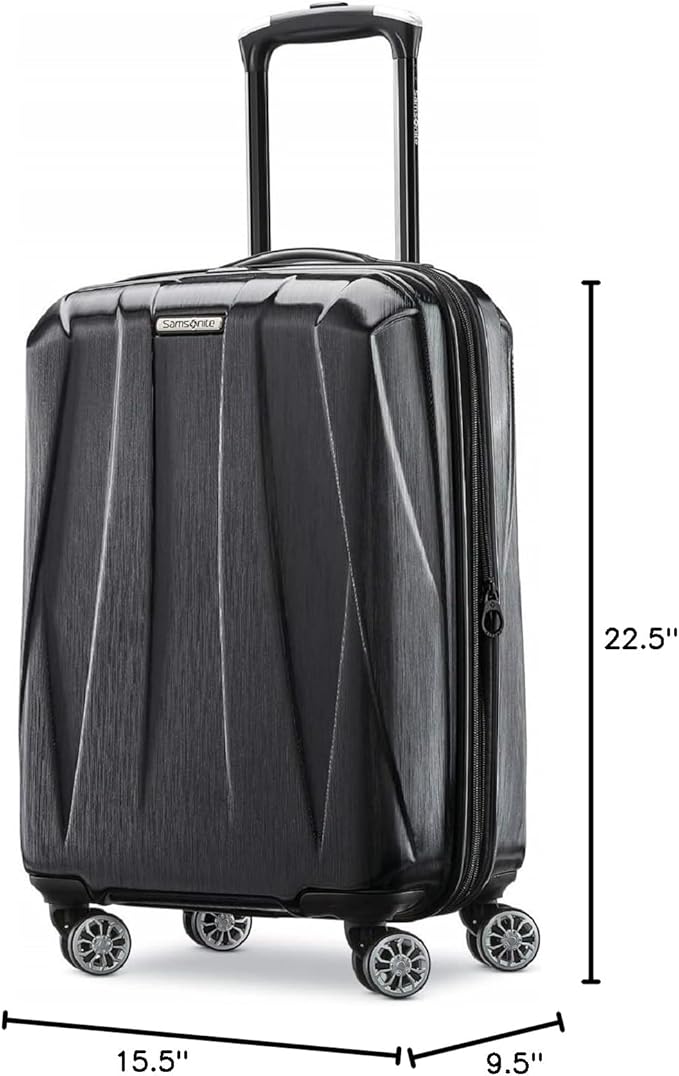 Samsonite Centric 2 Hardside Expandable Luggage with Spinner Wheels, Black, Carry-On 20-Inch