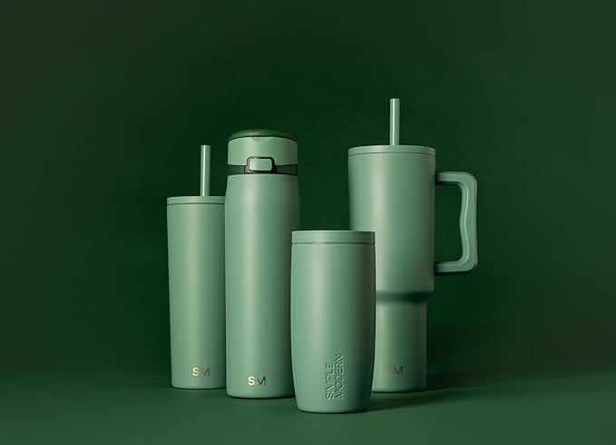 Simple Modern Classic Tumbler with Straw Lid | Insulated Iced Coffee Cup Reusable Stainless Steel Water Bottle Travel Mug | Gifts for Women Men Her Him | 24oz | Basil