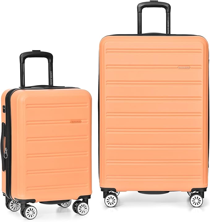 Travel Select Snowcreek Hardside Expandable Spinner Luggage Set w/USB Port, Tangerine, 2-Piece