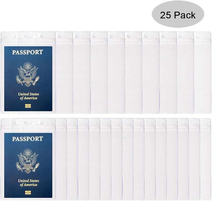 25PCS 4x6Inch Extra Large ID Badge Holders PVC Passport Holder Fill for Passports,Cash, Credit Card, Plane Ticket, Receipts.by CypesCrafts