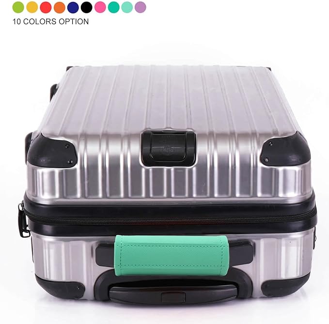 Luggage Handle Wrap 5 Pack-Leather Luggage Handle Wraps for Suitcase/Handbag/Duffel Bag/Car Bright Luggage Identfier/Handle Covers/Grips Luggage Accessories for Travel 3.0 (Aqua)
