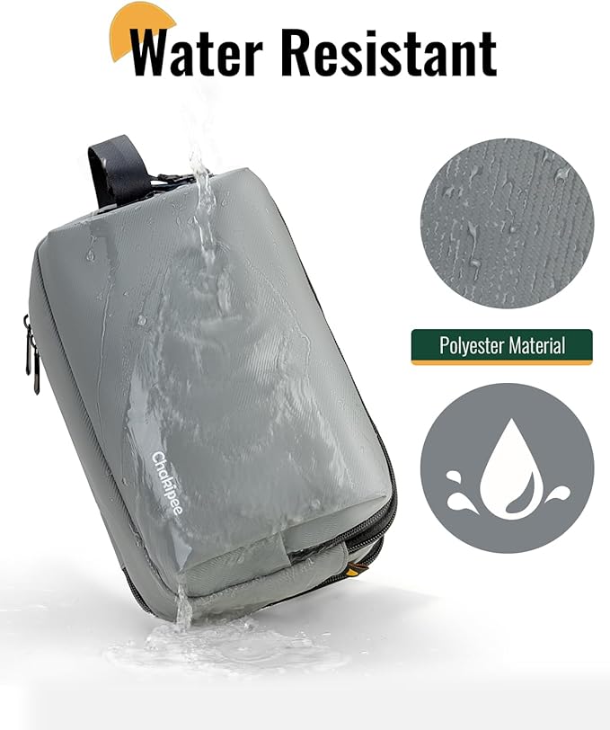 Toiletry Bag for Men - Travel Toiletries Organizer Dopp Kit Water Resistant Shaving Bag for Toiletry Accessories, Lightweight Cosmetic Bags with Zippers, Bathroom Essentials (Grey)