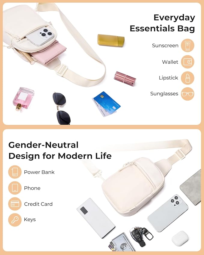 CHOLISS Small Sling Bag for Women and Men, Crossbody Bags Trendy Fanny Packs Chest Bag with Extended Strap
