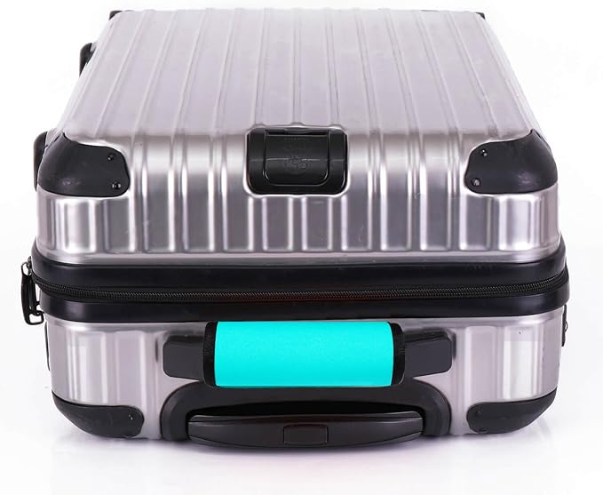 Luggage Handle Wrap 2 Pack Luggage Handle Wraps for Suitcase Bright Neoprene Luggage Handle Covers/Extender/Identifiers-Travel Accessories Must Haves (Aqua-2 Pack)