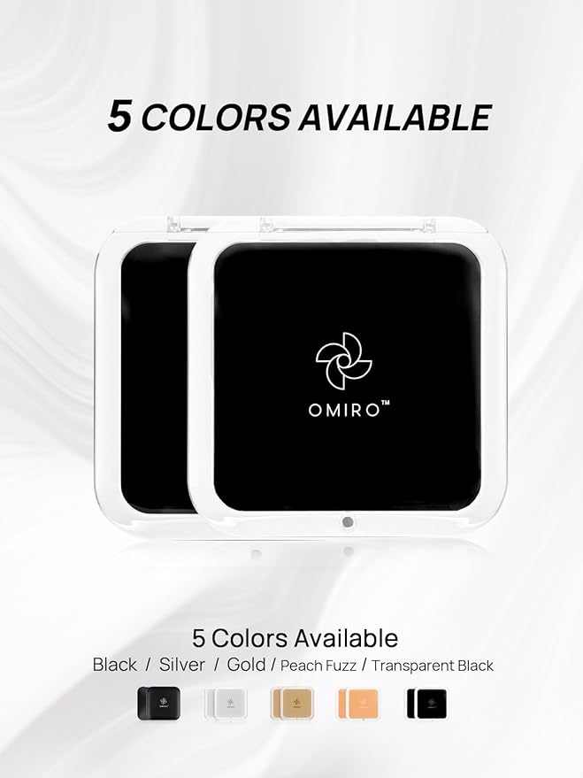 OMIRO Folding Compact Mirror, 1X/30X Magnification 3½” Pocket Size Square Hand Mirror for Travel Makeup (Transparent Black)