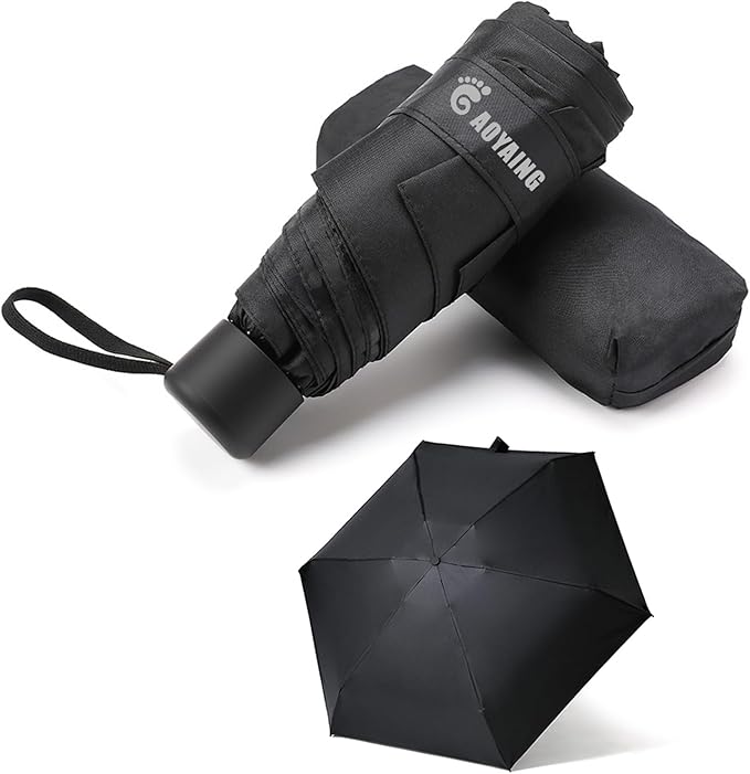 GAOYAING Small Mini Umbrella with Case Light Compact Design Perfect for Travel Lightweight Portable Parasol Outdoor Sun&Rain Umbrellas 34 Inches