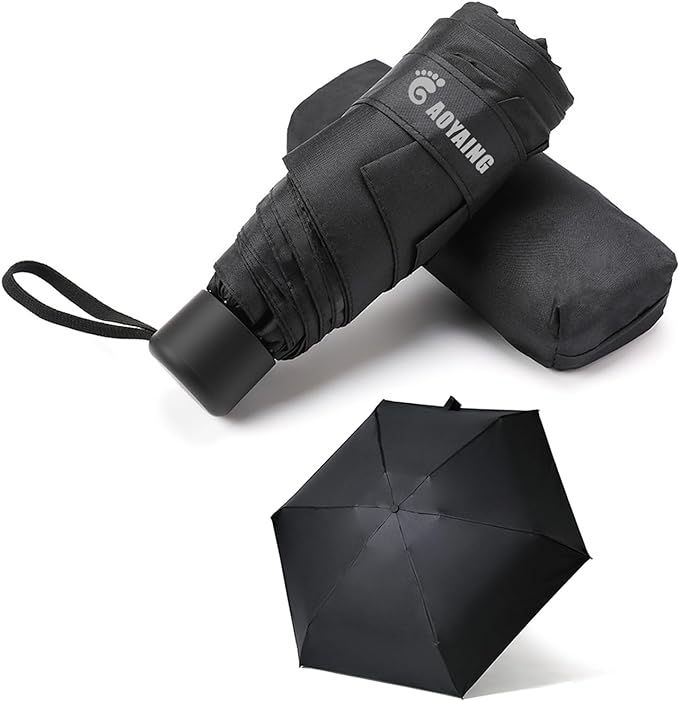 GAOYAING Small Mini Umbrella with Case Light Compact Design Perfect for Travel Lightweight Portable Parasol Outdoor Sun&Rain Umbrellas 34 Inches