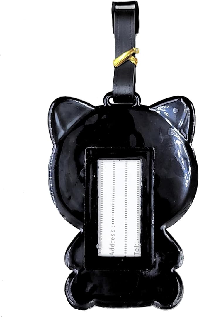 Tapp C. Travel Luggage Name Tag - Black Cute Cat