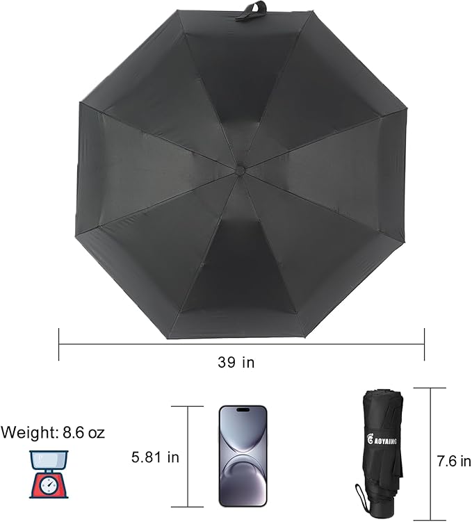 GAOYAING Compact Travel Umbrella with Case Sun&Rain Lightweight Small and Compact Suit for Pocket