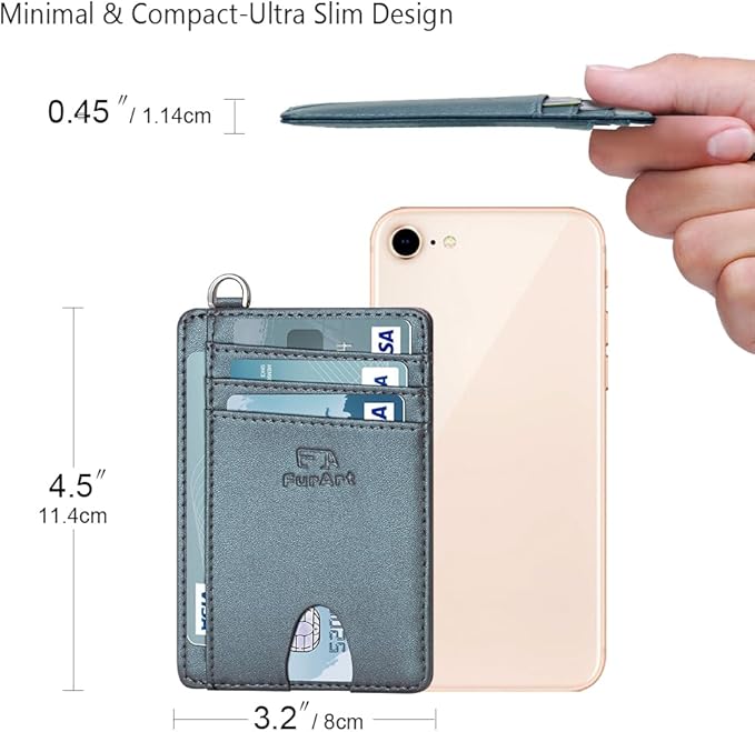 FurArt Slim Minimalist Wallet, Front Pocket Wallets, RFID Blocking, Credit Card Holder for Men