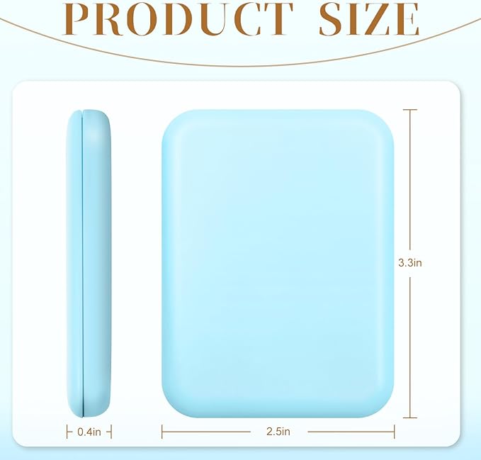 Kakuje Compact Mirror, 1X/3X Magnification LED Pocket Mirror with Nternal BIattery, Mini Mirror for Purse, Pocket,Travel and Present (Blue)