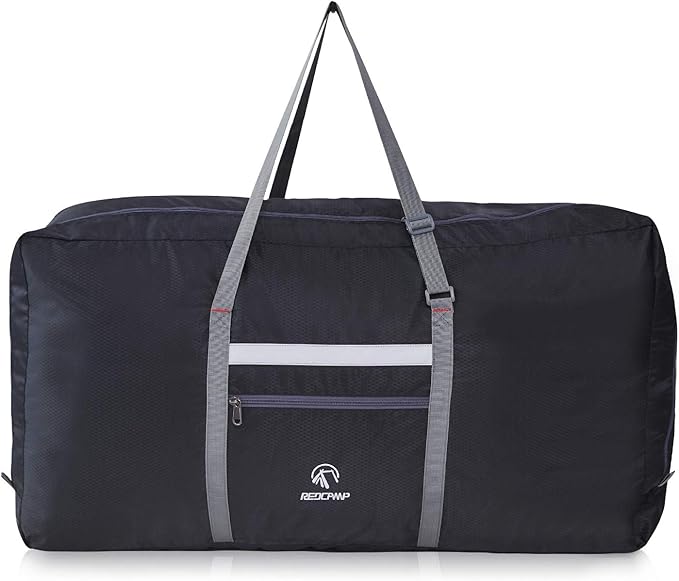 REDCAMP 31" Foldable Extra Large Duffle Bag, 100L Lightweight Travel Duffel Bag with Adjustable Strap for Men Women, Black