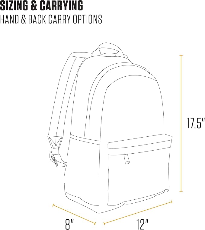 Carhartt 21L Classic Laptop Backpack, Water-Resistant Pack W/ 15" Laptop Sleeve and Organizational Compartments, Seabrook
