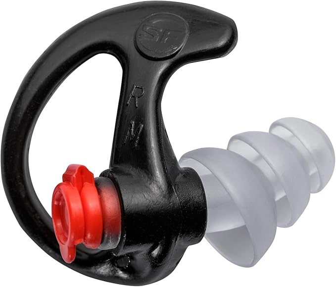 SureFire EP4 Sonic Defenders Plus Filtered Earplugs, Triple flanged Design, Reusable, Black, Medium
