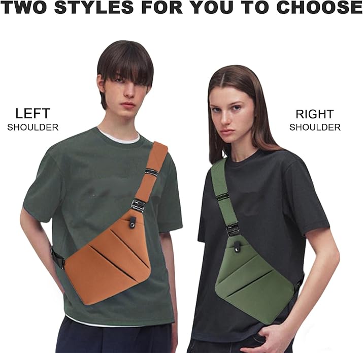 Anti Theft Travel Bag, One Shoulder Large Capacity Cross-body Bag Chest Fashion Lightweight Sling Bags for Travel Sports