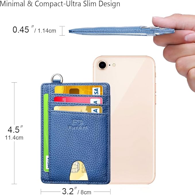 FurArt Slim Minimalist Wallet, Front Pocket Wallets, RFID Blocking, Credit Card Holder for Men