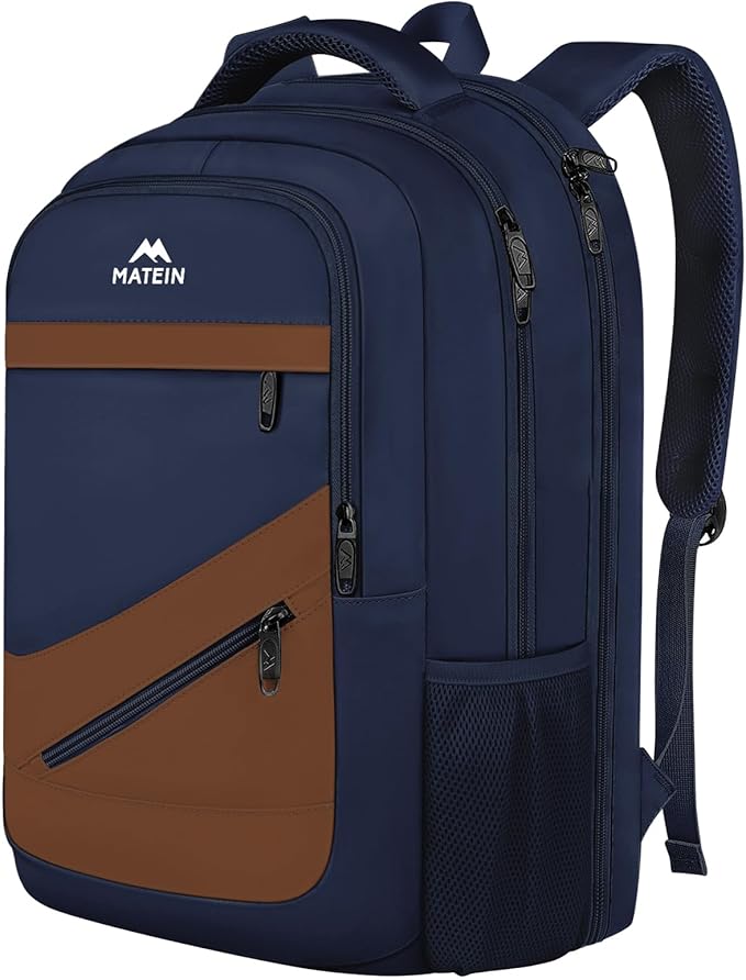 MATEIN Travel Backpack for Men with Anti Theft Pocket, TSA Friendly Carry On 17.3 Inch Laptop Backpack with Luggage Strap, Water Resistant Flight Approved Work Business College Daypack Bag for Men