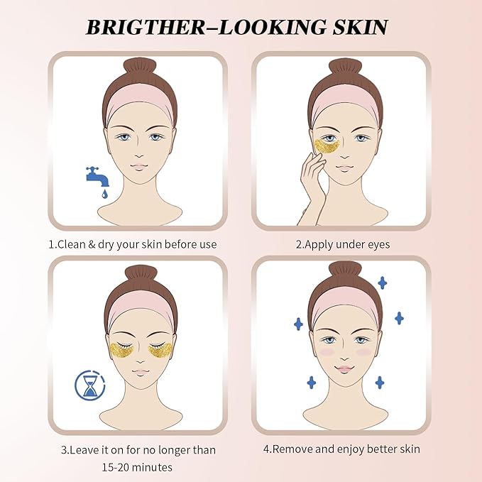 Under Eye Patches (24 Pairs) - Bridesmaid Gift, Easter Basket Stuffers - 24K Gold Under Eye Masks for Dark Circles, Puffy Eyes, Wrinkles - Rejuvenating & Revitalizing Eye Skincare Treatment