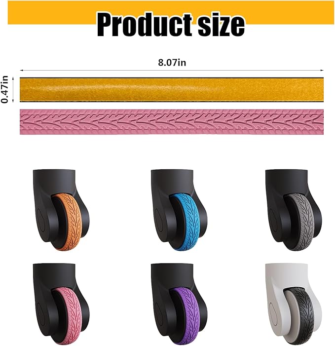 8pcs Luggage Wheels Covers, Suitcase Wheel Covers, Luggage Wheel Protector, Waterproof, Noise Reducing Protectors for Carry-Ons, Universal Fit, Essential Travel Accessories, Grey P X