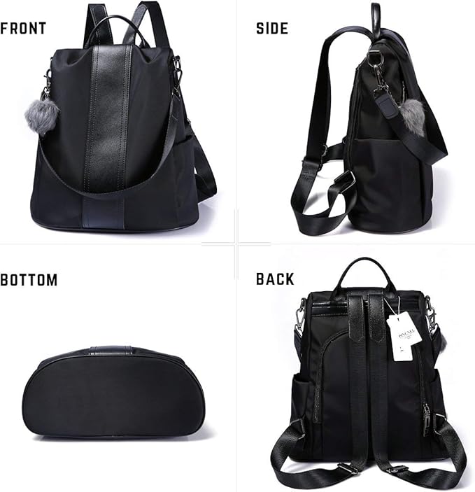 PINCNEL Women Backpack Purse Waterproof Nylon Anti-theft Rucksack Lightweight Shoulder Bag