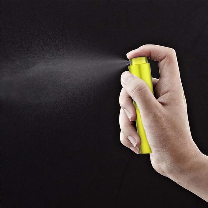 LISAPACK 8ML Atomizer Perfume Spray Bottle for Travel, Empty Refillable Cologne Dispenser, Portable Sprayer (Yellow)