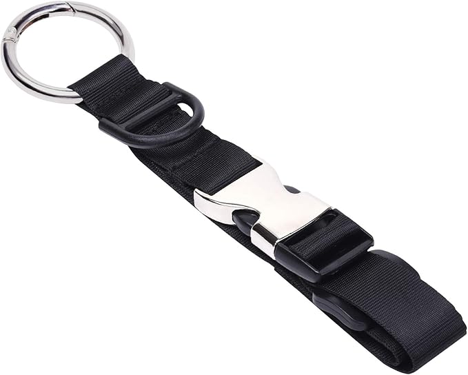 Wisdompro Jacket Gripper Strap, Add a Bag Luggage Straps Baggage Suitcase Belts Travel Accessories with Hook and D-Ring - Make Your Hands Free, Easy to Carry Your Extra Bags - Black