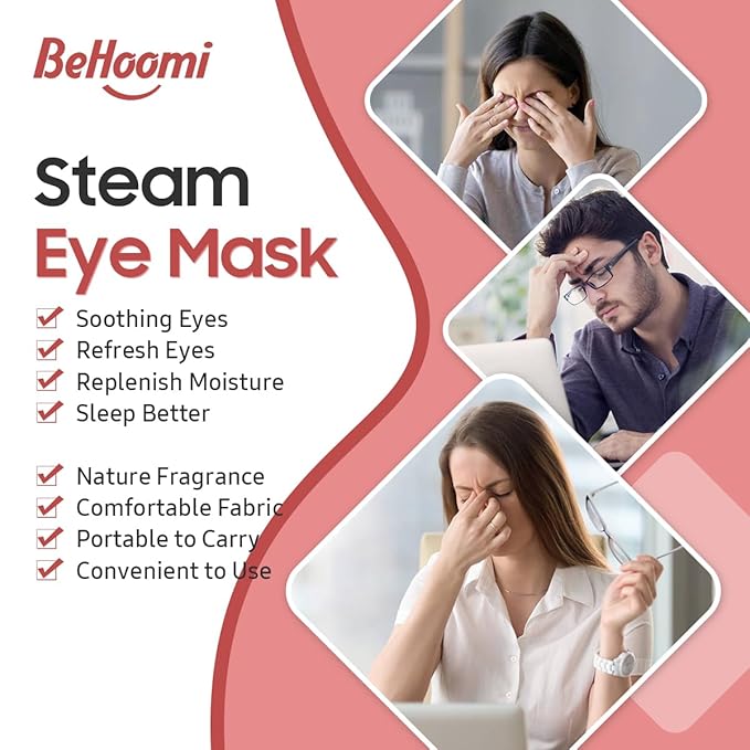 20Packs Steam Eye Mask, Heated Eye Mask Warm Compress for Eyes, Disposable Self Heating Steam Mask for Home, Sleep, Spa, Travel Essentials & Relaxation Gifts, Valentine's Day Gifts (Rose)