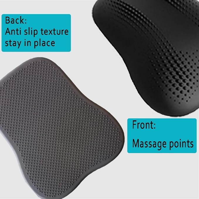 Lumbar Support Pillow, Inflatable Rubber Lumbar Pillow for Lower Back Pain Relief - Car Back Cushion for Driving - Lumbar Support for Car-Office Chair, Massage Points, Adjustable Firmness, Blue