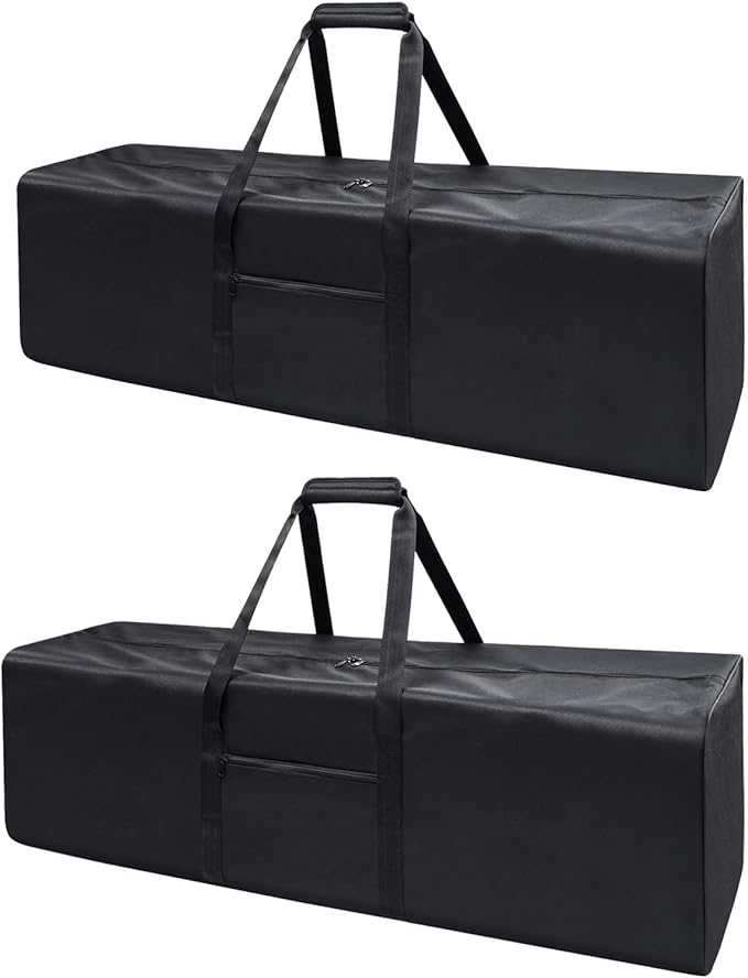 Urbanstand 46 Inch Extra Large Duffle Bag for Travel, Sports Gear Storage Bag with 2-way Lockable Zippers, Long Duffel Bag for Tent Camping tripod(Black 46inch 2Pack)