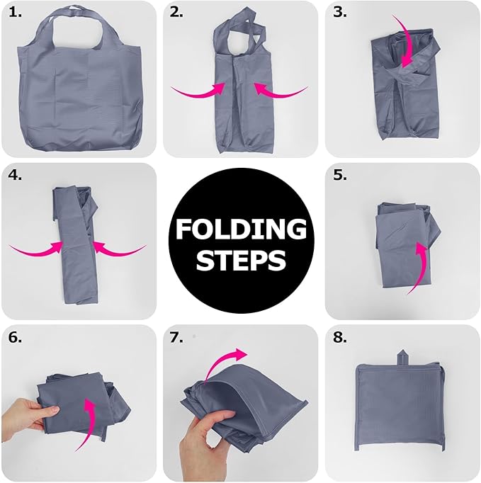 Large Foldable Shopping Bag, Reusable Grocery Bag, Used for Shopping. Reusable Handbag Weighing Up to 50 Pounds, Nylon Bag, Waterproof, Washable (coffee)