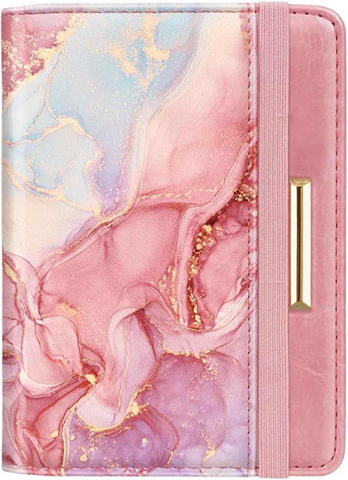 Passport Holder Cover,Traveling Passport Case Cute Passport Wallet for Women,Red Marble