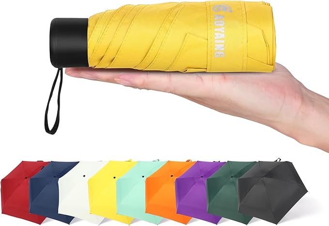 GAOYAING Compact Travel Umbrella with Case Sun&Rain Lightweight Small and Compact Suit for Pocket