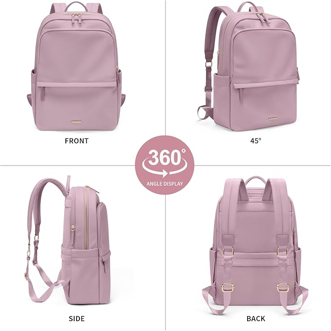 GOLF SUPAGS Women Laptop Backpack Casual Daypack for Work Travel College Backpack Purse Fits 15.6 Inch Notebook (Pinkish Purple)