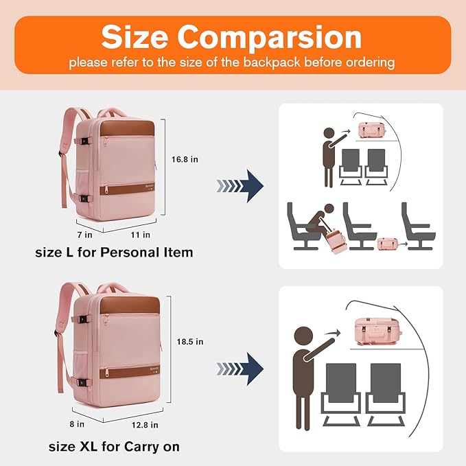Smart Suitcase-style Laptop Backpack, 25L / 35L Practical Travel Bag for Work, Leisure & Flight, Luggage-Style Commuter Pack (Pink, 25L)