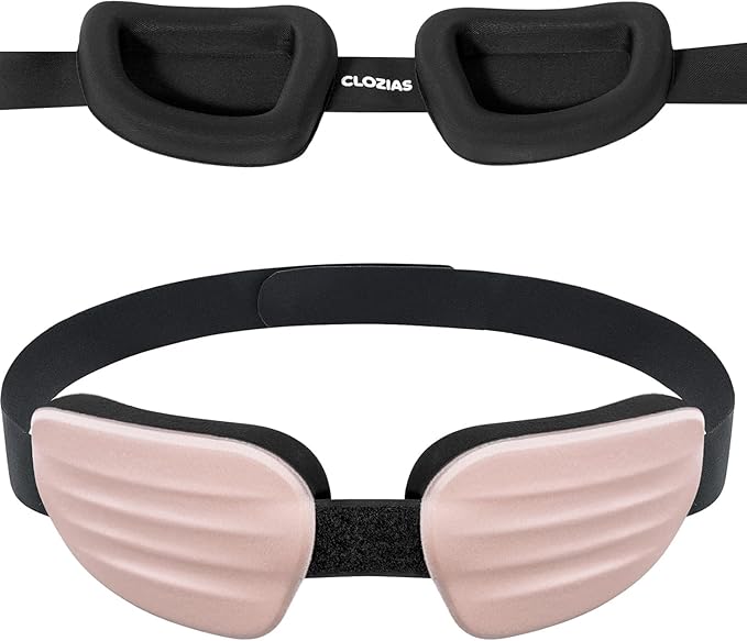 CLOZIA Sleep Mask for Men Women, Adjustable Sleeping Eye Mask, 100% Blocking Eye Masks for Sleep, Soft Comfortable for Travel & Shift Work, Pink
