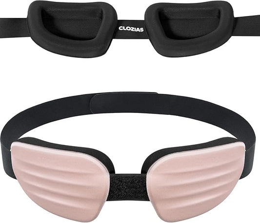CLOZIA Sleep Mask for Men Women, Adjustable Sleeping Eye Mask, 100% Blocking Eye Masks for Sleep, Soft Comfortable for Travel & Shift Work, Pink
