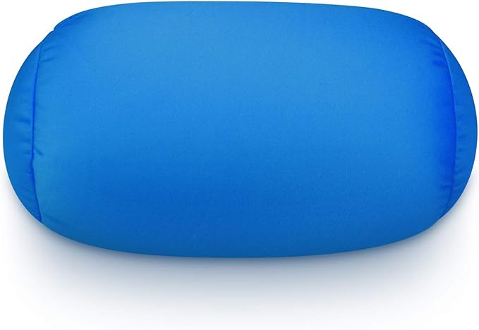 Squishy Microbead Neck Pillow, 7Inch x 12Inch Soft Travel Body Bed Pillow Bean Pillow for Kids Adult Chair Sleeping Car Seat, Fun Dormroom (Sky Blue)