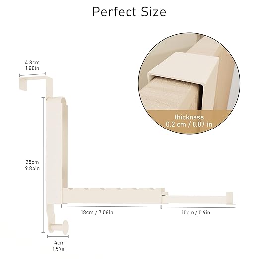 Over The Door Drying Rack, Foldable Portable Over The Door Hooks Hanger with Towel Racks for Coat Clothes Laundry Bathroom Bedroom Travel Hangers (Milky White, 2 Pack)